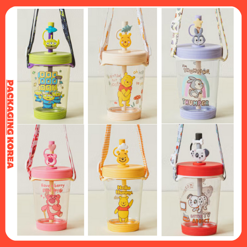 Copo De Palha DAISO Pixar Toy Story Com Alça De Personagem | 500ml (Loto/Alien)