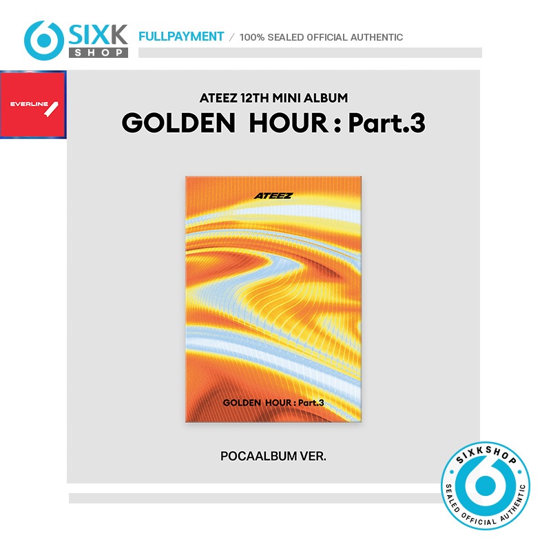 (EVERLINE POB_SELECT MEMBER) ATEEZ 12th Mini Album [GOLDEN HOUR : Part.3] em Oferta na Shopee