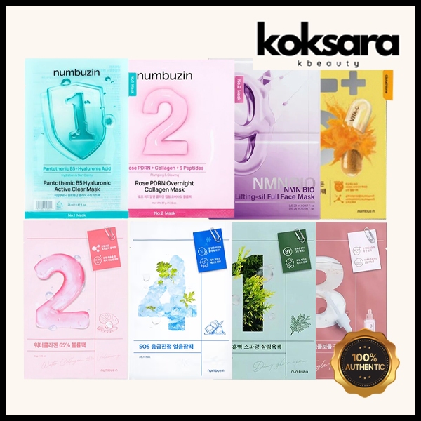 numbuzin no.1, no.2, no.3, no.4, no.5, no.9 sheet mask(new version no.1/no.2 mask)