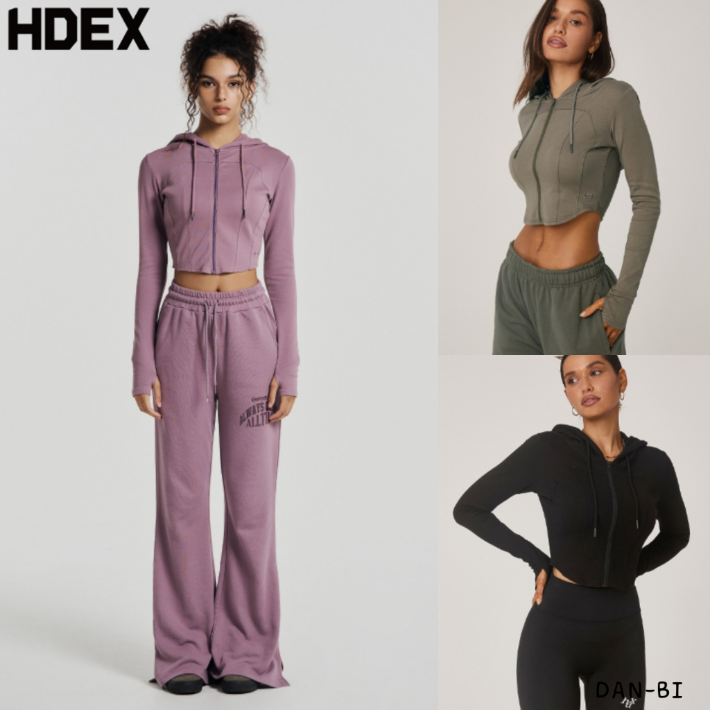[HDEX] WOMES ROUND CROP ZIP HOODIE_3color/Produto KR 100 % Autêntico/Envio Rápido Do !