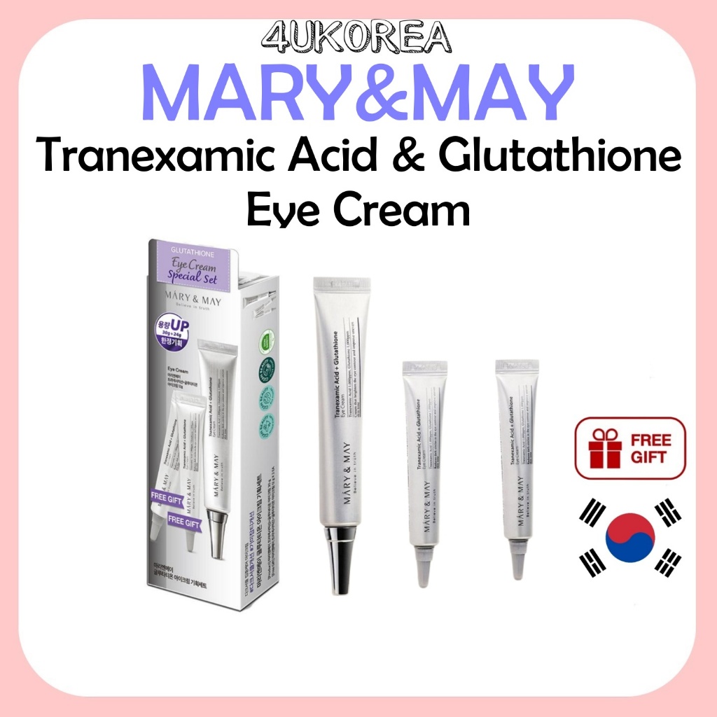 MARY & MAY Creme Para Os Olhos Com Ácido Tranexâmico E Glutationa 30g (+ 12g 2 Tubos)/K-BEAUTY