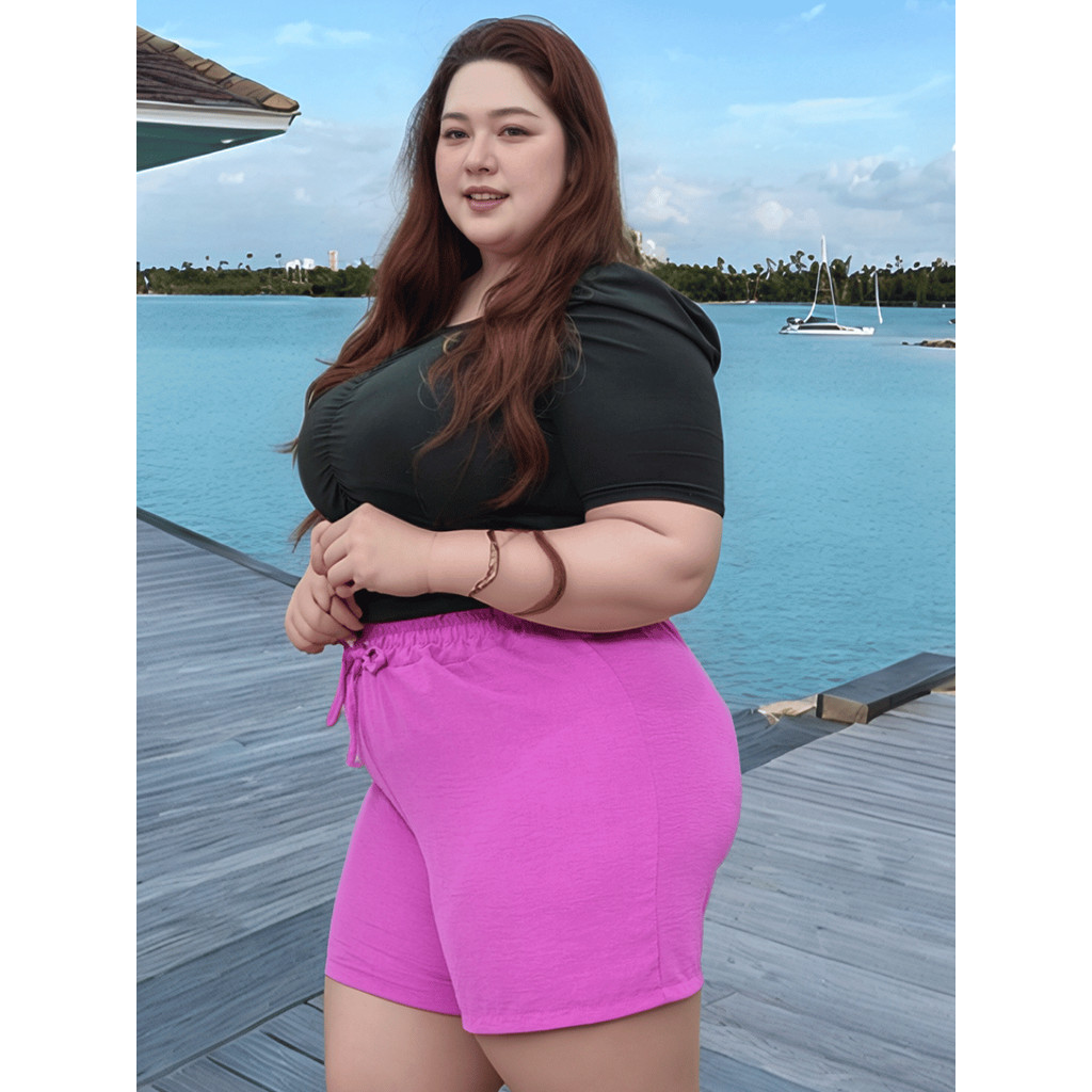 Shorts Feminino Plus Size Verão Soltinho Mulher Bermuda Duna Praia  Soltinho Passeio Piscina Dormir