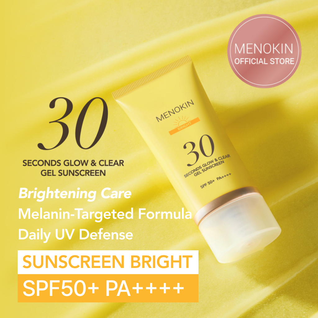 [MENOKIN] Protetor Solar Jelly 30 Seg (BRIGHT) Fps50 + PA + , Glutationa , Iluminador , Resfriamento Da Pele 50ml