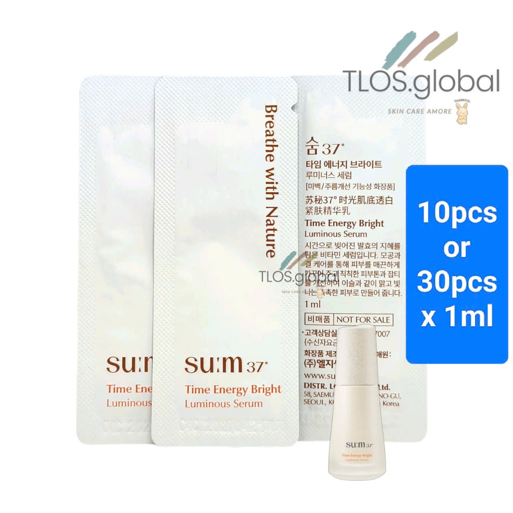 Data 04.2027 | Su:m37 Time Energy Bright Luminous Serum 10/30 Pacotes 1ml Ou 2 Tubos 7ml Sum37