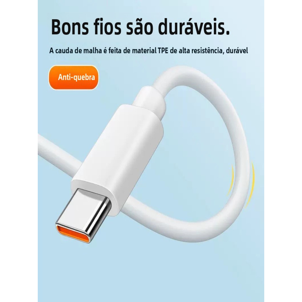 Cabo USB Rápido para iPhone e Android – Carregamento e Dados com Alta Velocidade!