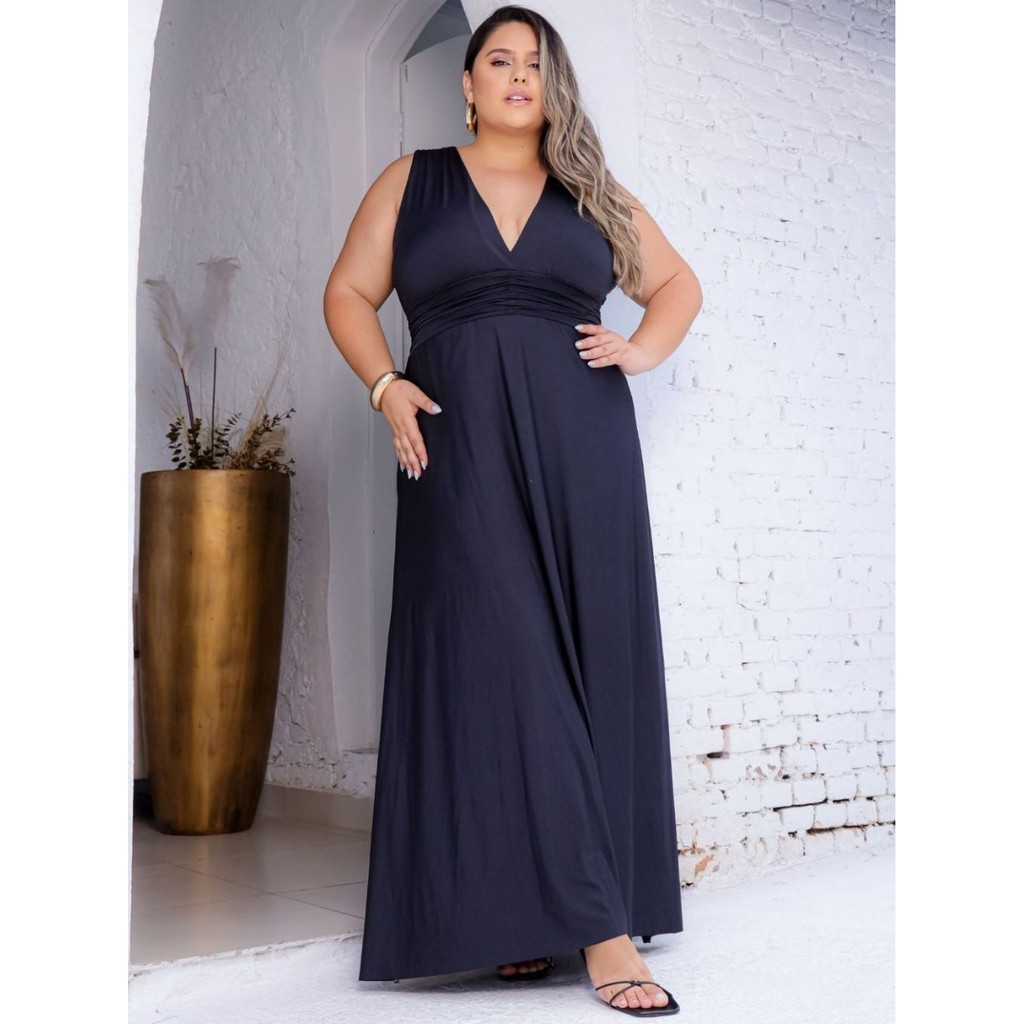 Vestido Plus Size Madrinha de Casamento Convidada Noivado Festa Elegante