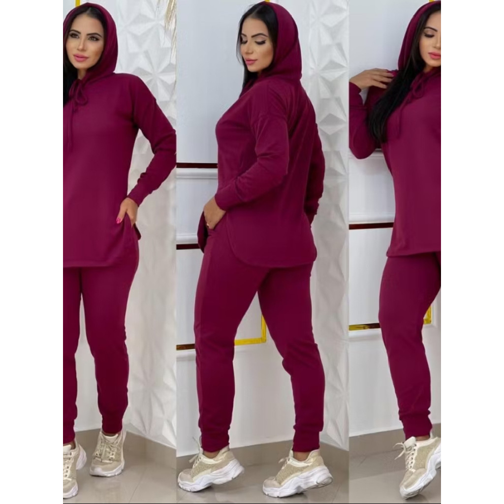 Conjunto feminino lanzinha blusa é calça TENDÊNCIA 2026 em Oferta na Shopee