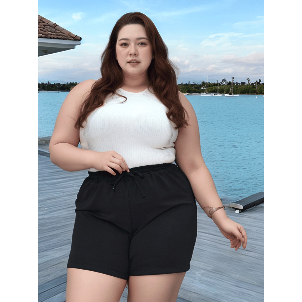 Shorts Feminino Plus Size Duna Bermuda Verão Praia Leve Conforto  Soltinho  Praia Piscina Dormir Top