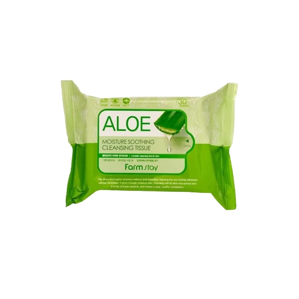 Farmstay Aloe Moisture Soothing Cleansing Tissue 30 sheets em Oferta na Shopee