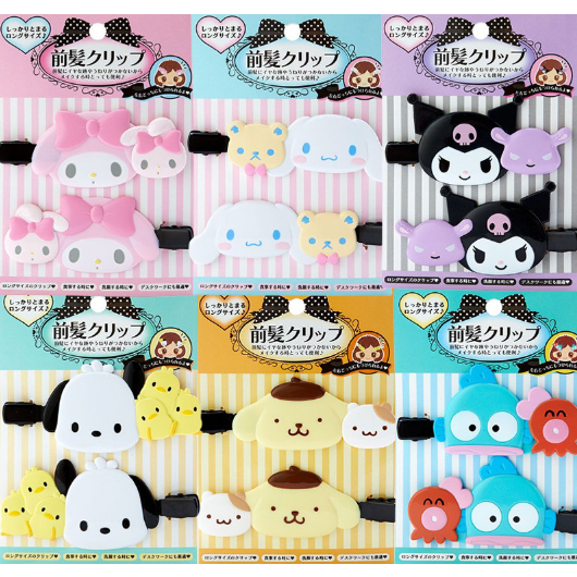 Sanrio Japão Autêntico Kuromi Cinnamoroll Pompom Purin My Melody Pochacco Hangyodon Pequenos Alfinetes De Cabelo Jacaré Conjunto 2pcs em Oferta na Shopee