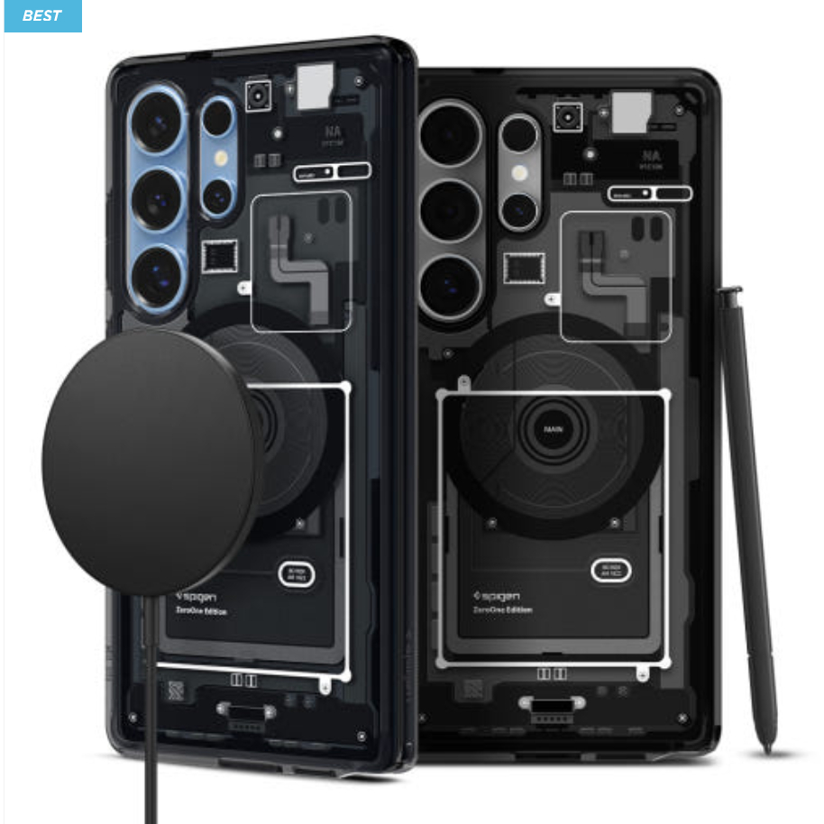Spigen-ultra Hybrid Magnetic Zero:one case Para galaxy s25 s26 ultra plus/Preto 