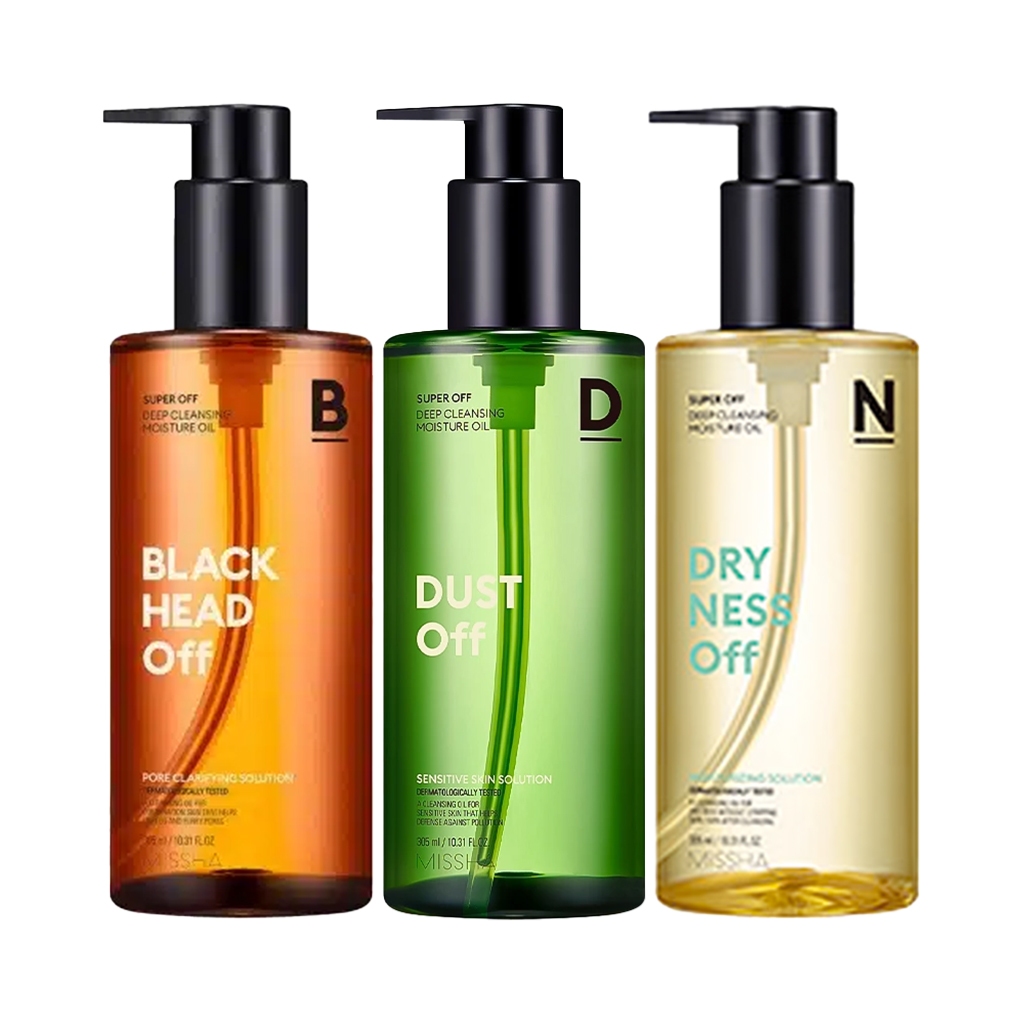 Missha super off cleaning oil 3 types 305ml(Black HEAD OFF/Dust OFF/Dryness OFF) - Beauty