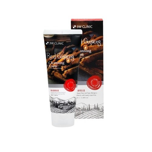 3w clinic red ginseng cleansing foam 100ml - Beauty