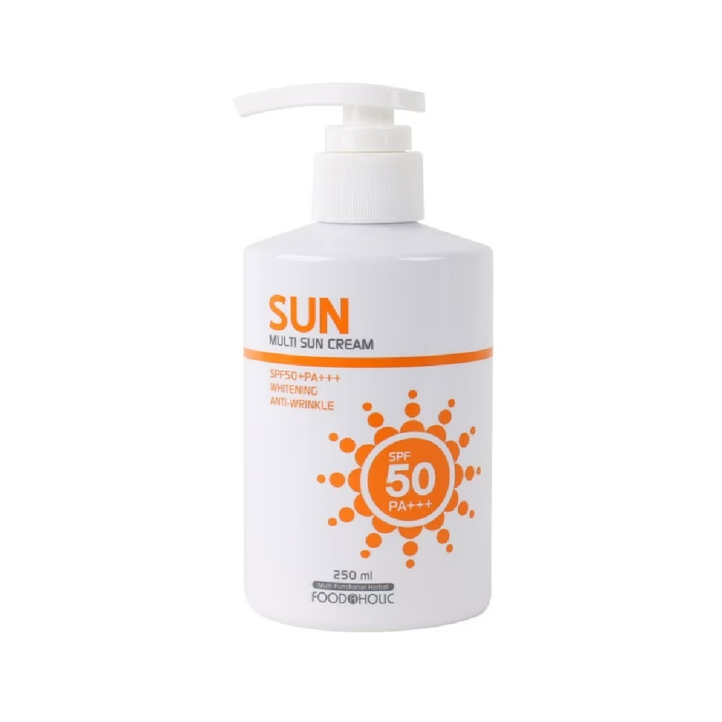 foodaholic multi sun cream spf50 pa+++ 3 in1 smart care 2 types (70ml, 250ml)