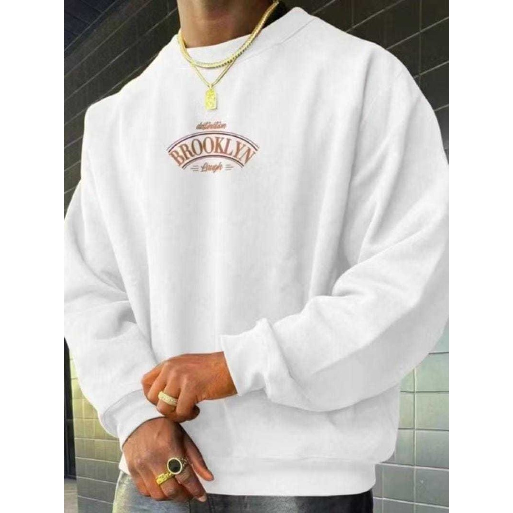 Moletom Gola Redonda Unissex Blusa De Frio Estampado Brooklyn Novo Casaco