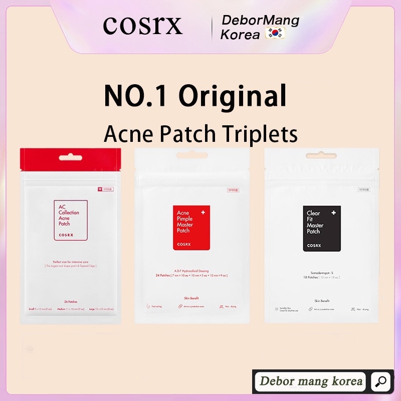 COSRX Patch Triplets (3ea), AC Collection Acne Patch (26 Patches), Clear Fit Master Patch (18 Patches), Acne Pimple Master Patch(24 patches), COSRX Patch Triplets (3ea),