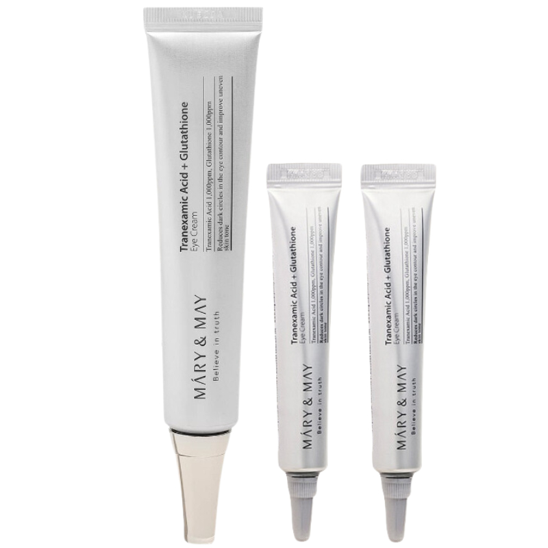 MARY & MAY Conjunto Econômico De Creme Para Os Olhos Com Ácido Tranexâmico + Glutationa (30g + 12g) Data De Validade : 2027.11