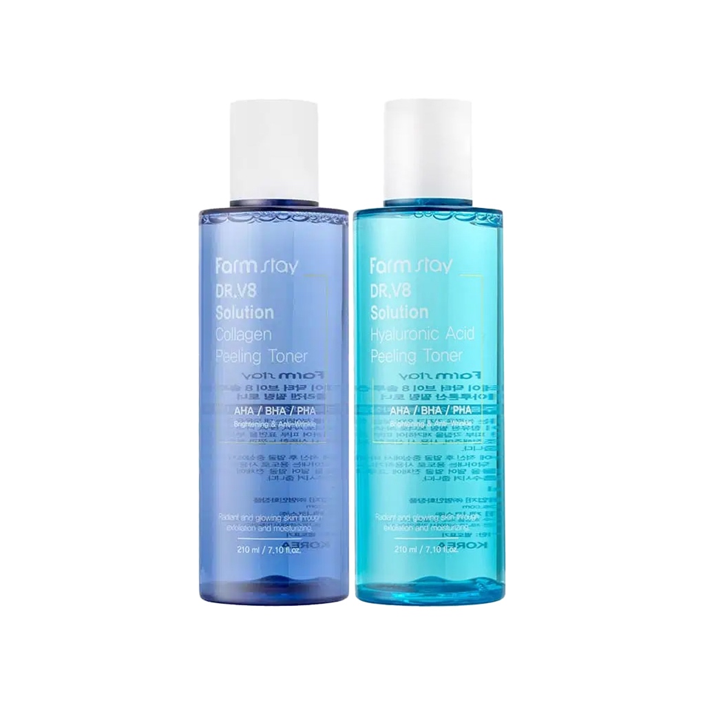 farmstay dr.v8 solution peeling toner 210ml 2types