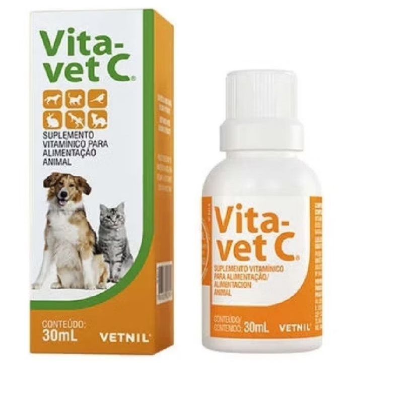 Suplemento vitamínico Vita Vet C para cães e gatos 30ml Vetnil. Val jul 27
