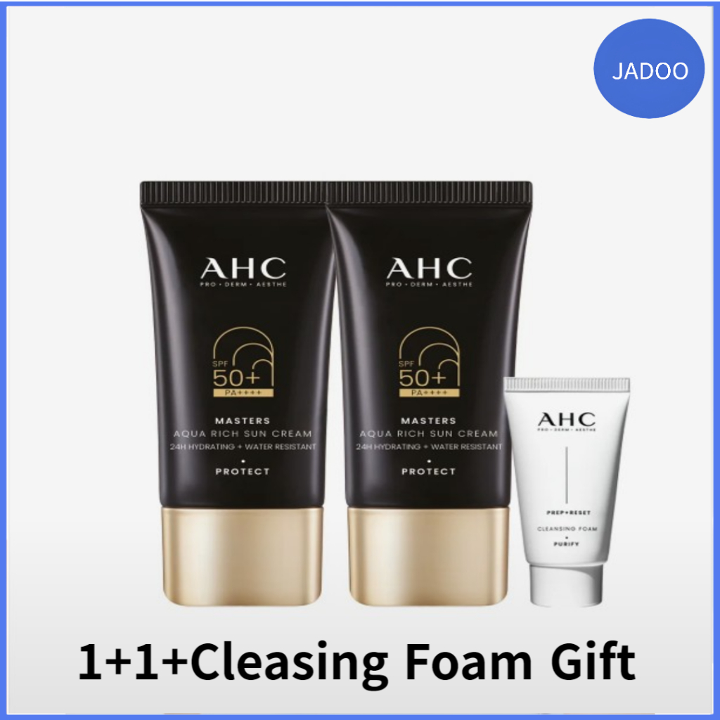 Conjunto Duo De Creme Solar AHC Masters Aqua Rich (Presente : Espuma De Limpeza 30mL)