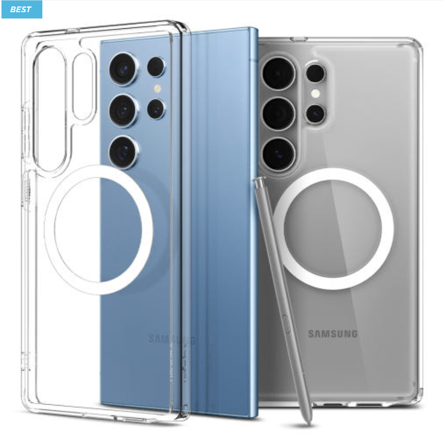 Spigen-Capa Magnética ultra Híbrida Para galaxy s25 plus/Transparente Preto Ofic