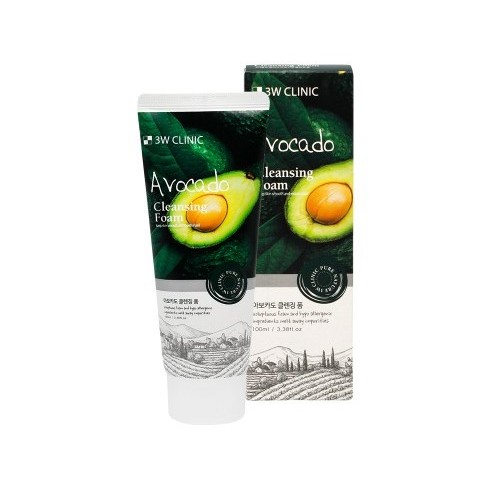 3w clinic avocado cleansing foam 100ml em Oferta na Shopee