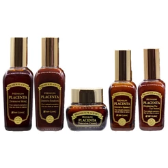 3w clinic premium placenta intensive skin care line (skin 145ml, emulsion 145ml, cream 50ml, essence 50ml, eye serum 50ml)