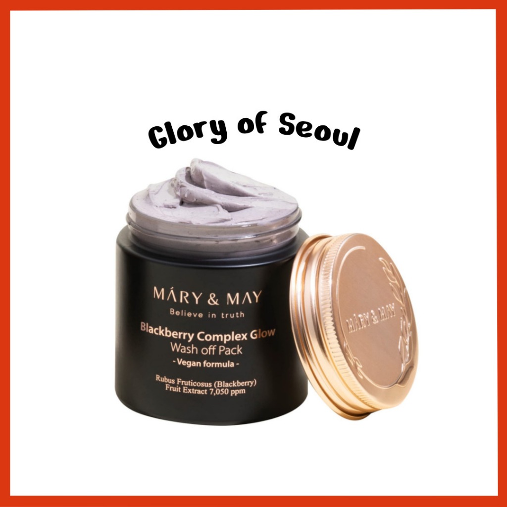 MARY&MAY Máscara de lavagem de brilho do complexo vegano Blackberry, cuidados com o cravo, poros limpos, controle de sebo, hidratação cremosa, máscara de argila, 125g em Oferta na Shopee