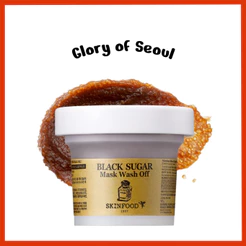 SKINFOOD Lavagem de máscara de açúcar preto 4,05 fl.oz.), (120g