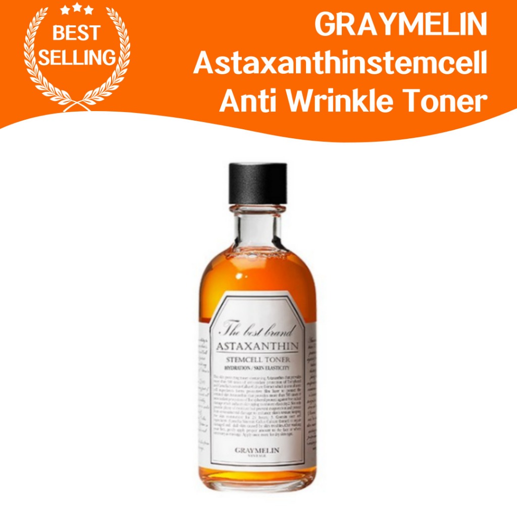Greymelin Astaxantinastemcell Anti Wrinkle Toner 130ml Melhora A Elasticidade Da Pele Efeito Hidratante Clareador Regeneração De Células Antienvelhecimento Promove Cuidados Diários Sensível