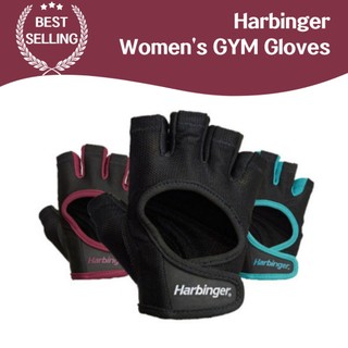 Luvas De Fitness Femininas Harbinger Elétricas De Levantamento De Peso (Preto/Azul/Merlo) Fornece Um Ajuste E Aderência Confortáveis Para Evitar Danos Estáveis