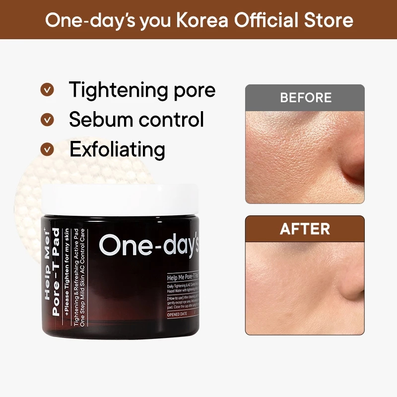 One-Day's You Help Me Pore-T Pad 125ml 60pads em Oferta na Shopee