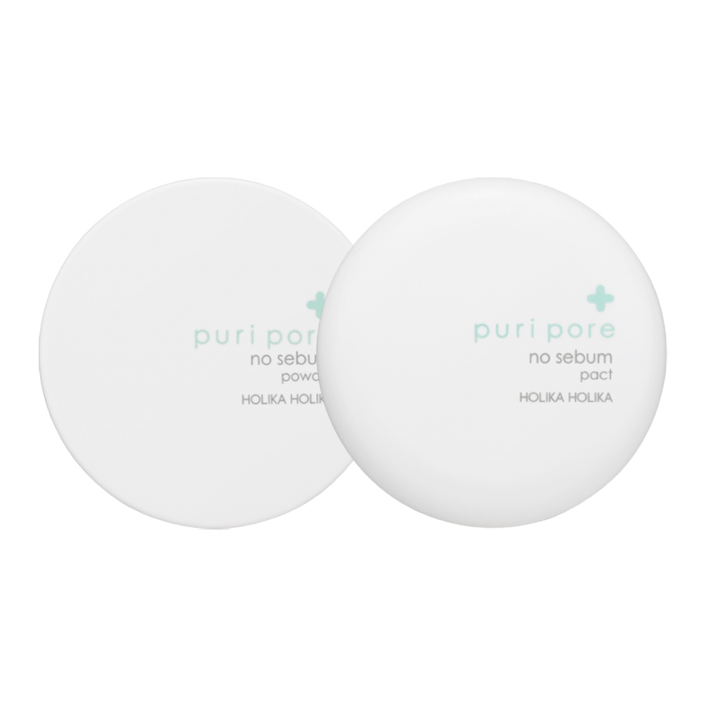 holika holika puri pore no sebum powder 7g, pact 8g em Oferta na Shopee