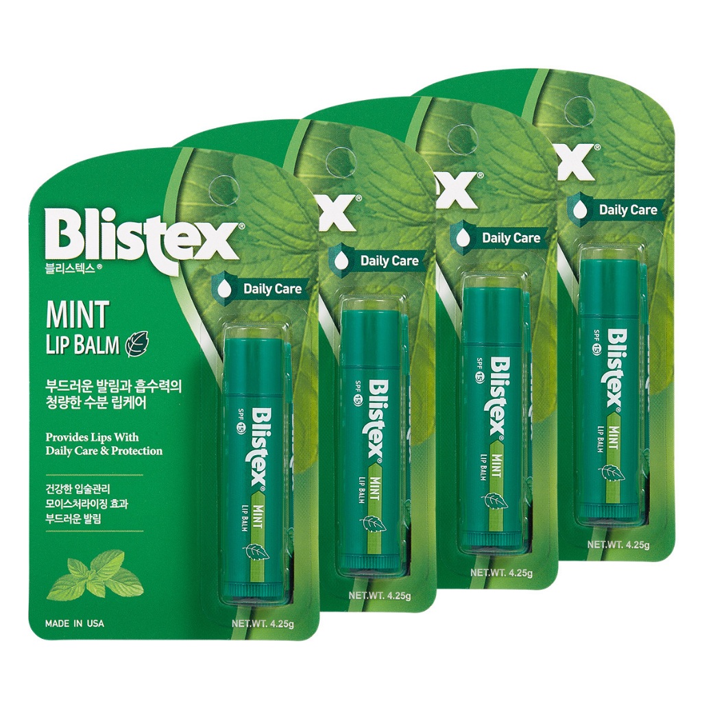 blistex mint lip balm 4.5g 4 pieces - Beauty