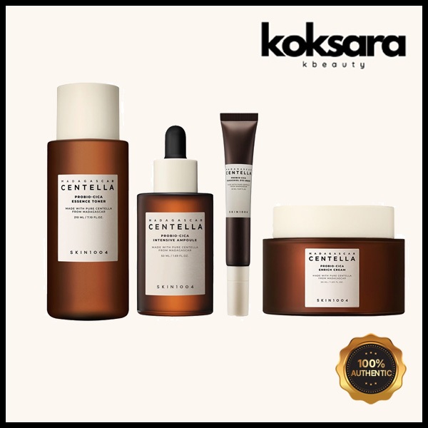 skin1004 madagascar centella probio-cica (toner 210ml/ampoule 50ml/cream 50ml/eye cream 50ml) em Oferta na Shopee