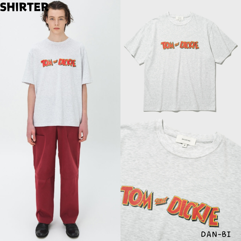 [SHIRTER] T-SHIRT TOM E DICKIE (MELANGE GREY)/Unissex LOOSE FIT/Produto KR 100 % Autêntico/Envio Rápido Da Coreia