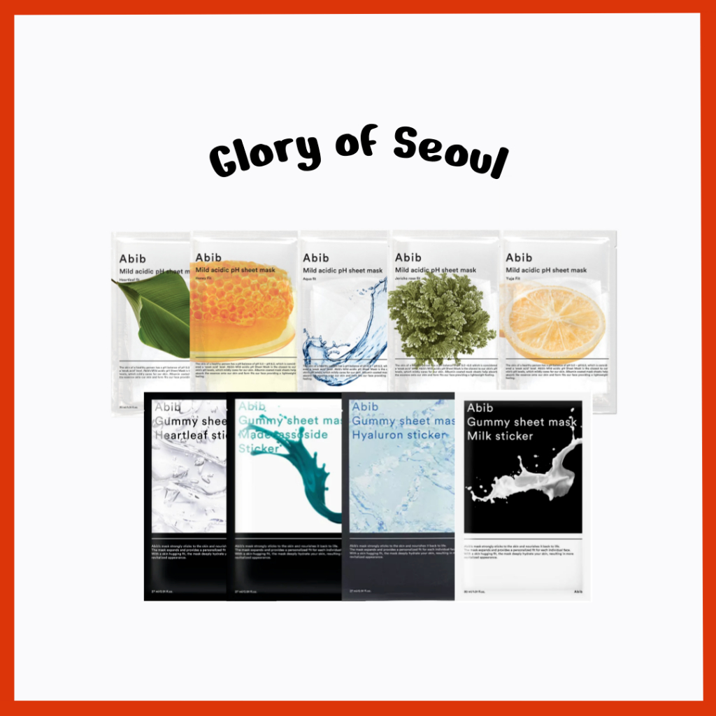 [ABIB] Máscara Facial Em Tecido pH Levemente Ácido 4 Tipos & Máscara Facial Em Tecido Gummy 4 Tipos K-Beauty Coreia em Oferta na Shopee