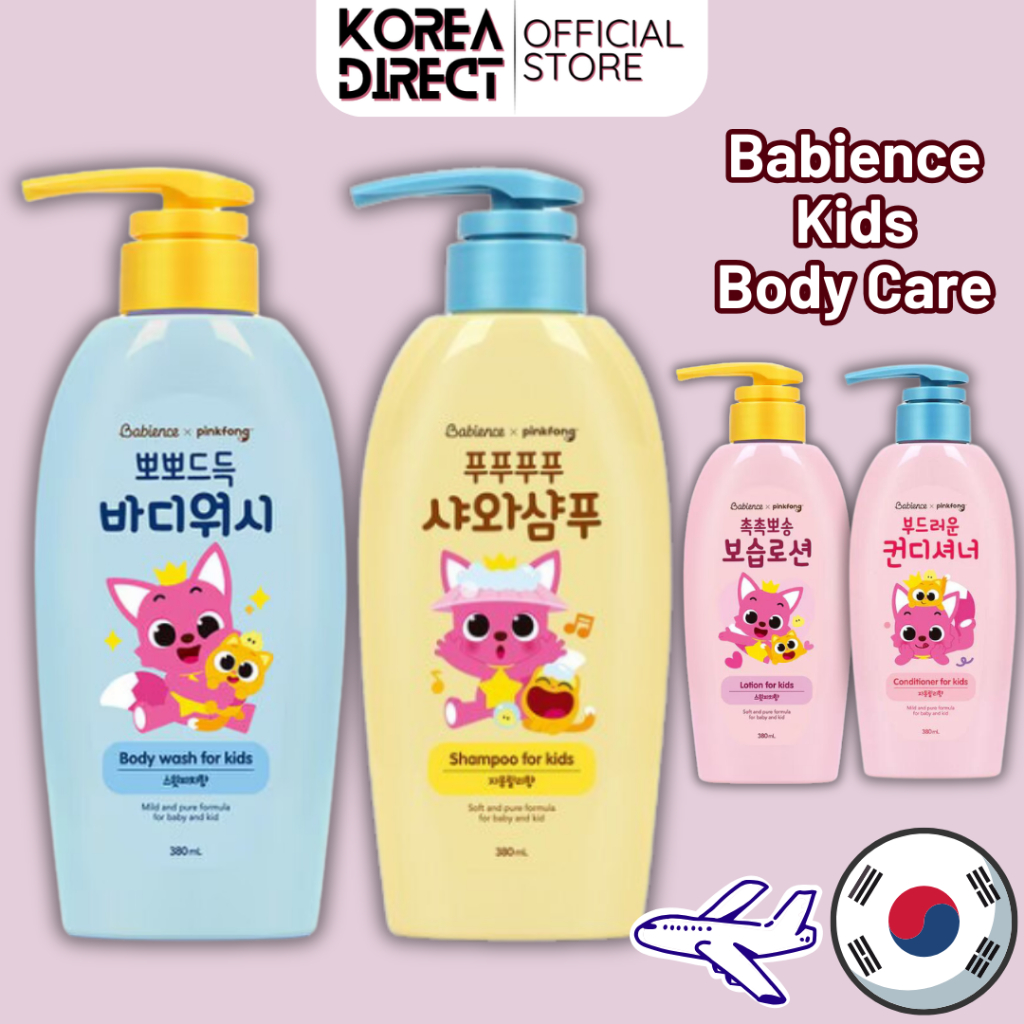 [BABIENCE] Sabonete Líquido PINKFONG (380 ml) Tipo Bomba , Loção Hidratante , Shampoo , Condicionador Para Crianças