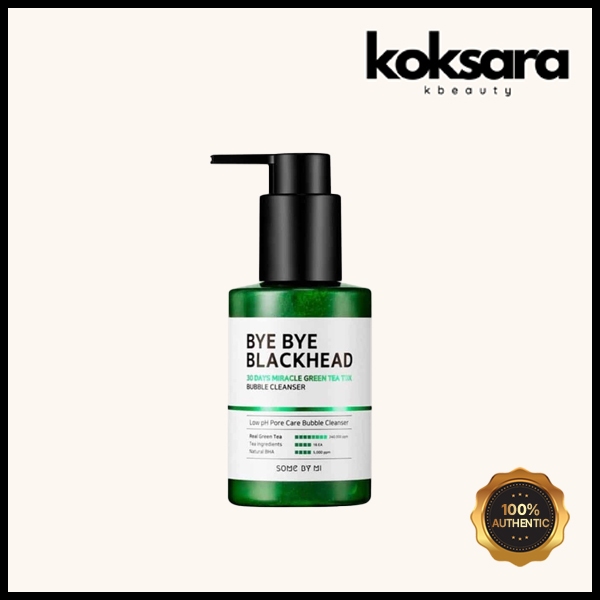 some by mi bye bye blackhead 30 days miracle green tea tox bubble cleanser 120ml em Oferta na Shopee