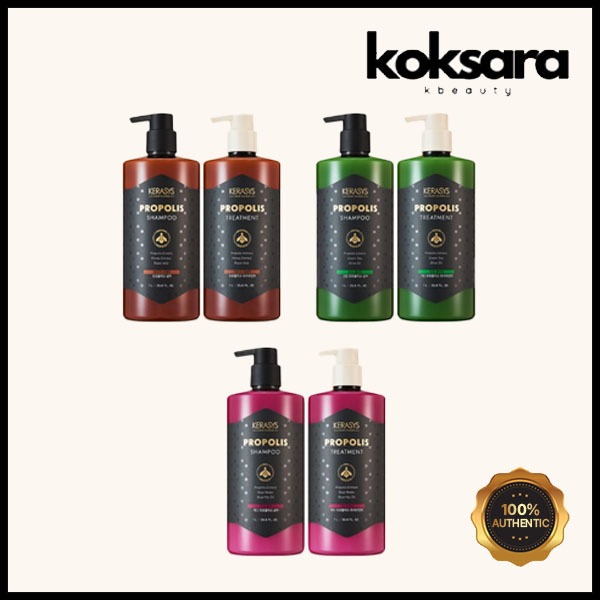 kerasys royal propolis original, green, red shampoo & treatment 1000g