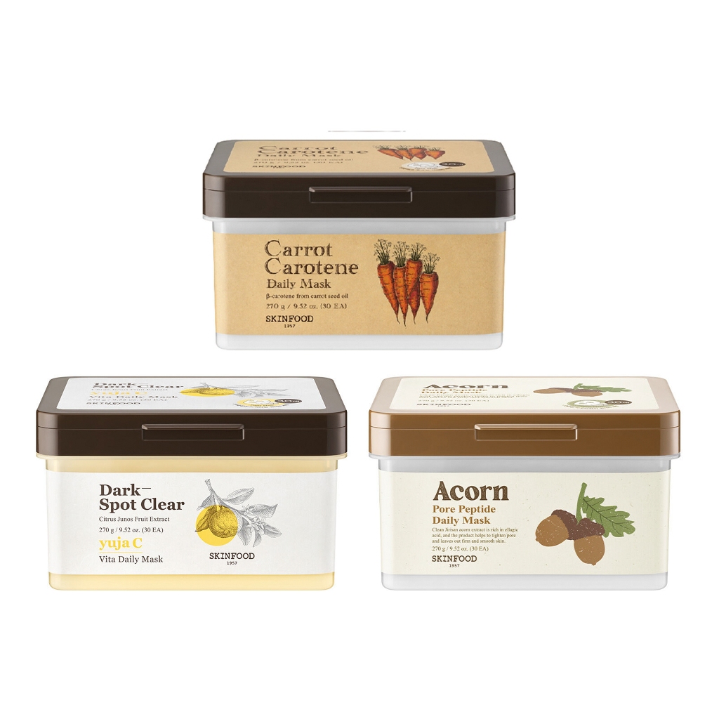 skinfood daily mask 3types 270g 30sheets em Oferta na Shopee