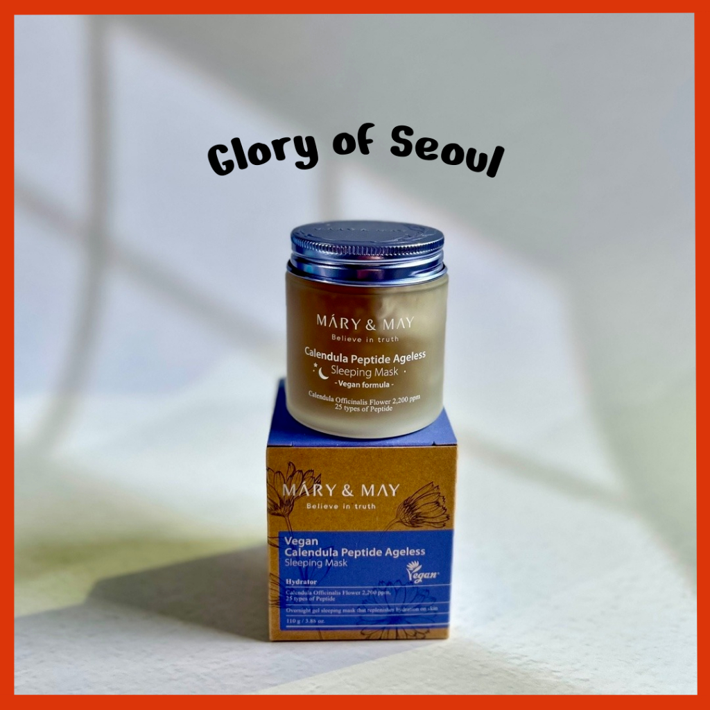 MARY&MAY Vegan Calendula Peptide Máscara Adormecedora Sem Idade, 110g em Oferta na Shopee