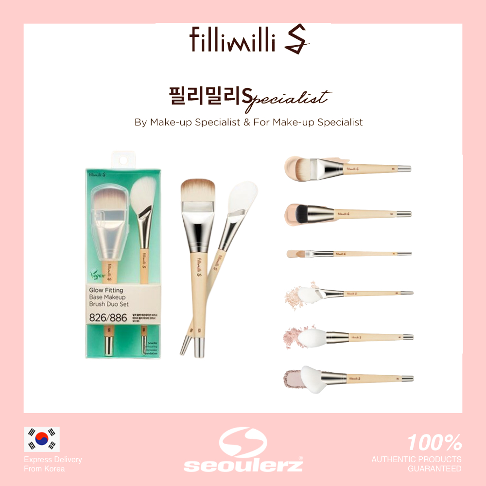 [Fillimilli] S Brush Set 7 Types Spot Cover Concealer Brush 812  Fitting Flat Foundation Brush 826  Airy Blur Powder Brush 886  Silky Powder Brush 882  Shading Brush 852