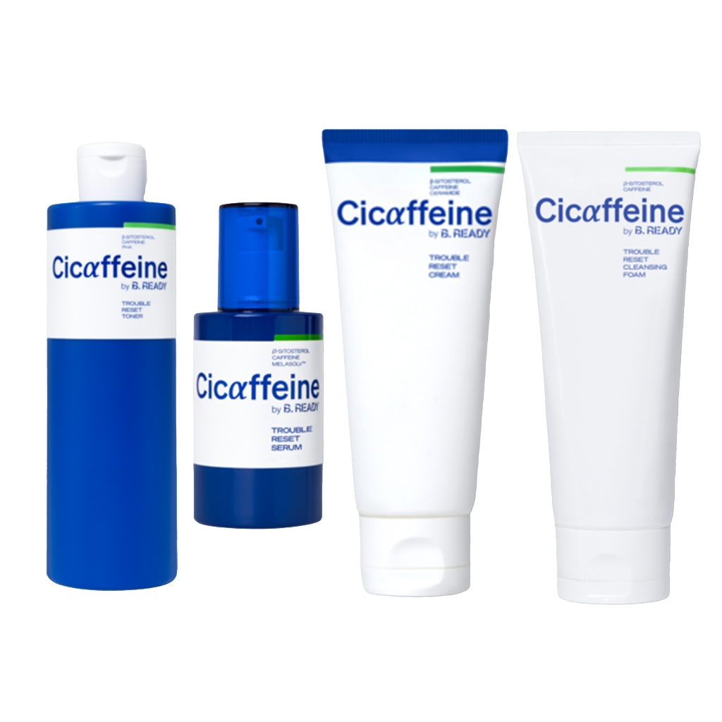 b.ready cicaffeine trouble reset line 4tpes (toner, serum, cream, cleansing foam)