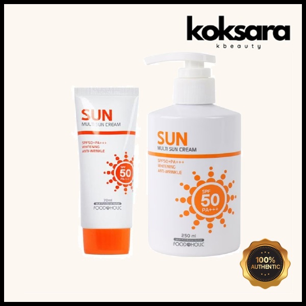 foodaholic multi sun cream spf50 pa+++ 3 in1 smart care 2 types (70ml, 250ml)
