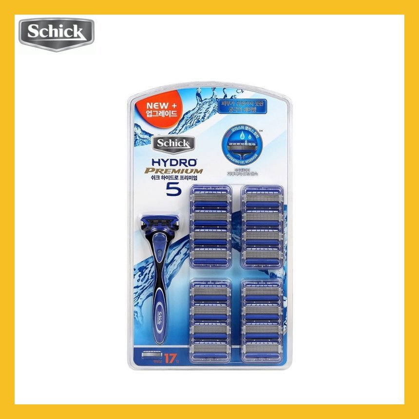 Conjunto De Barbear Masculino Schick Newly Enhanced Hydro Premium 5 De Lâminas Com 1 Alça E 17 Equipadas Reservatório De
