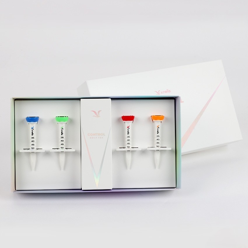 [Xnells] tee De Golfe De Controle Ajustável Apontador Conjunto De 4 Peças/Melhoramento Da Distância/Marcador De Bolas Acessórios [Envio Coréia]