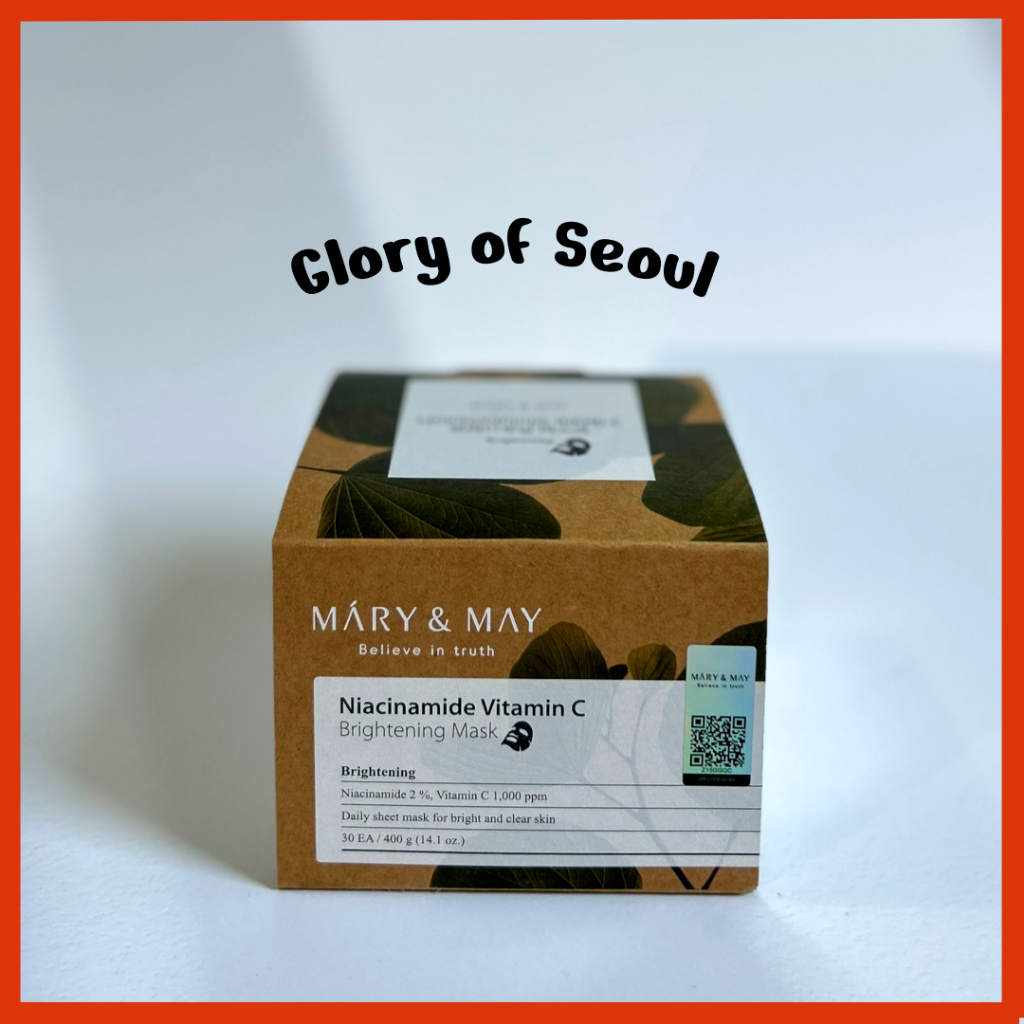 MARY&MAY Niacinamida Vitamina C Máscara de iluminação |Folha de dispensador rápido, iluminando e tomando, vitaminc, 30ea em Oferta na Shopee