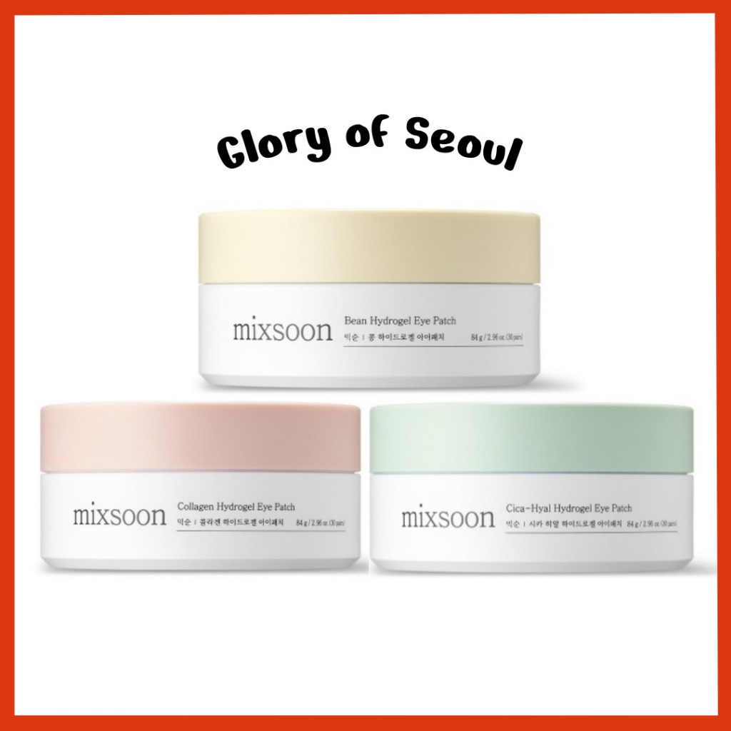 MIXSOON Hydrogel Eye Patch 30 Pares (3 tipos) Bean / Colágeno / Cica-Hyal em Oferta na Shopee