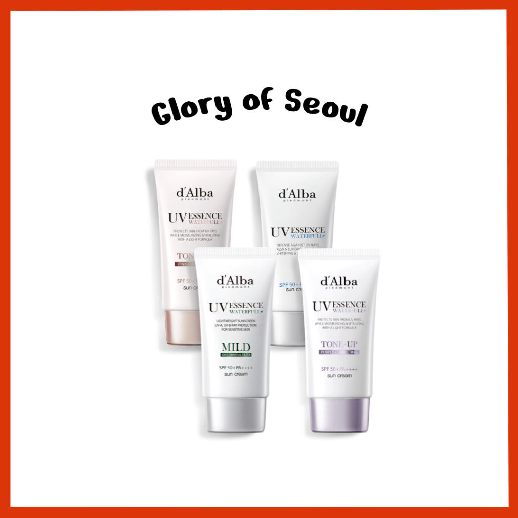 D'Aba Waterfull Sun Cream (essência/leve/tonim-up/tone-up (roxo)) 4type, 50ml em Oferta na Shopee